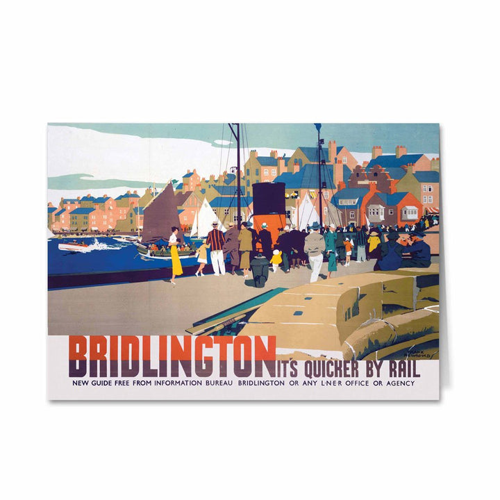 Bridlington Busy Docks - It's Quicker By Rail Greeting Card