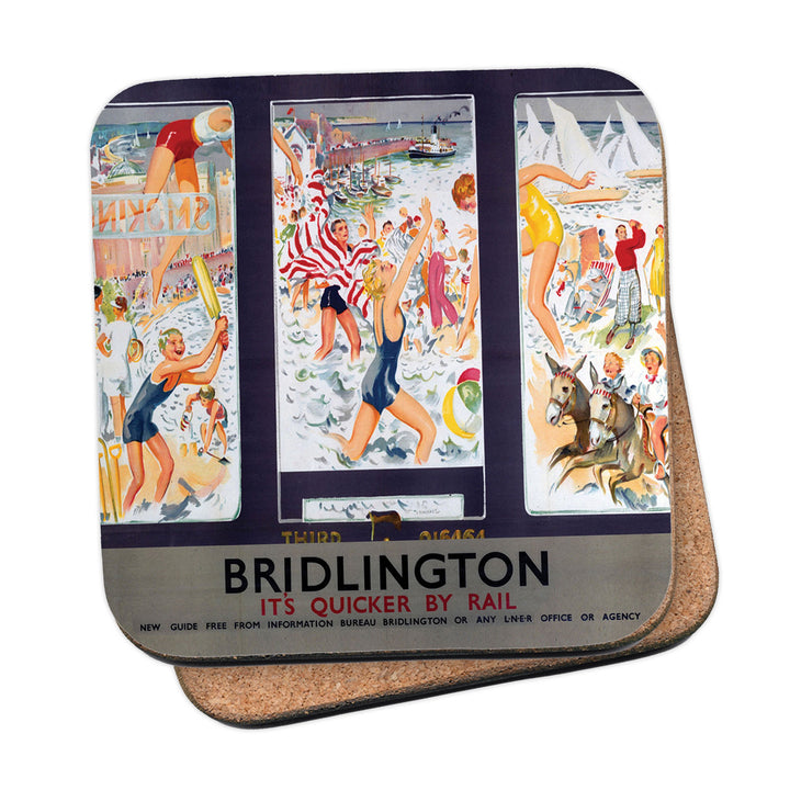 Bridlington Busy Beach - It's Quicker By Rail Coaster