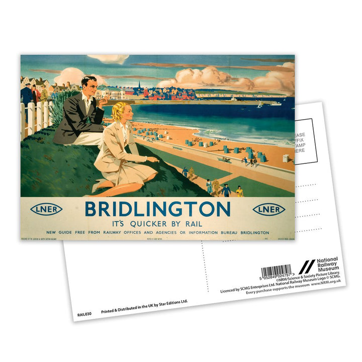 Bridlington - It's Quicker By Rail Postcard Pack of 8