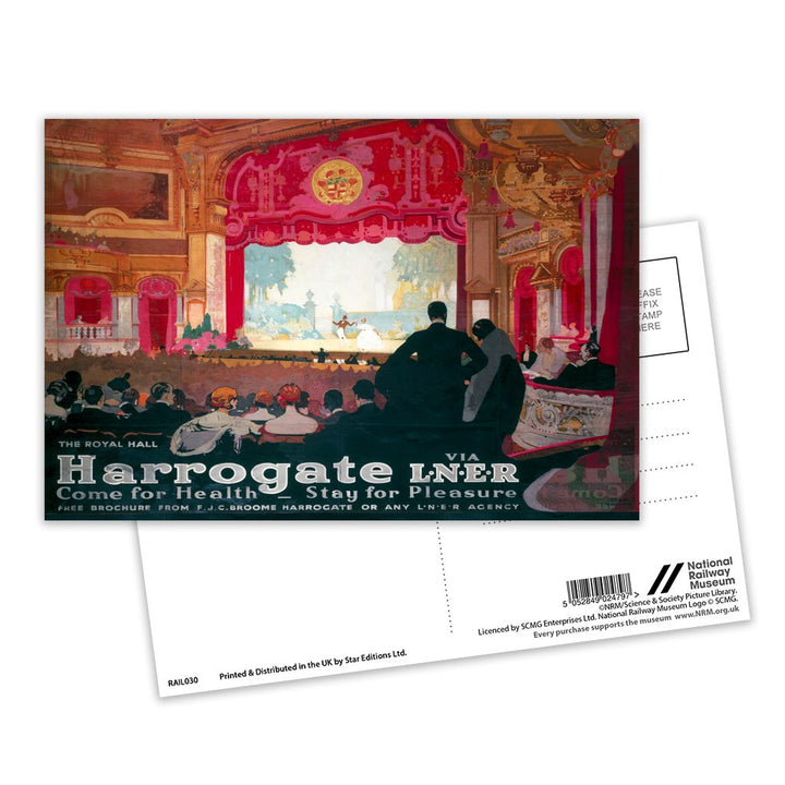 Harrogate Come for Health - The Royal Hall LNER Postcard Pack of 8