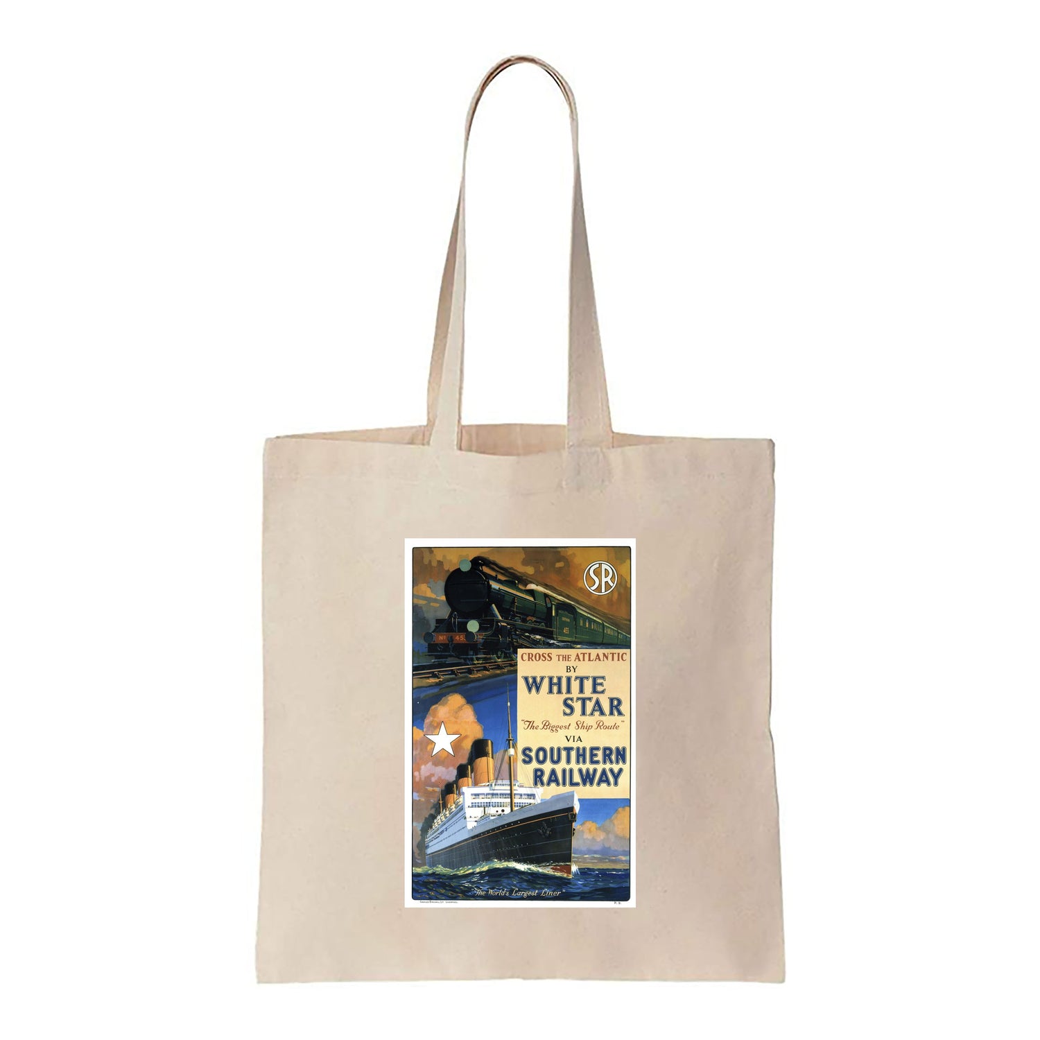 Cross the Atlantic by White Star - Southern Railway - Canvas Tote Bag