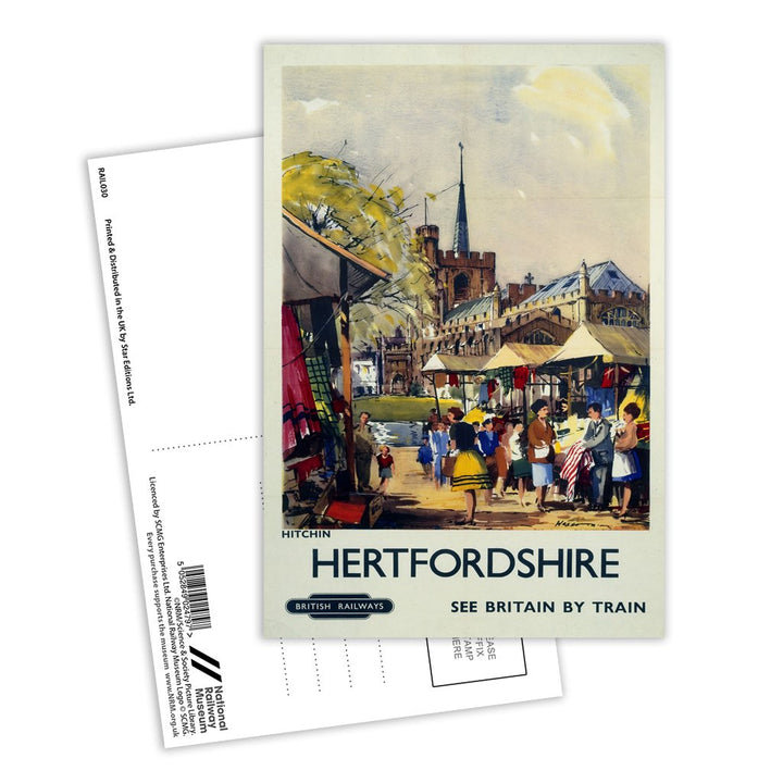 Hitchin, Hertfordshire - See Britain By Train Postcard Pack of 8