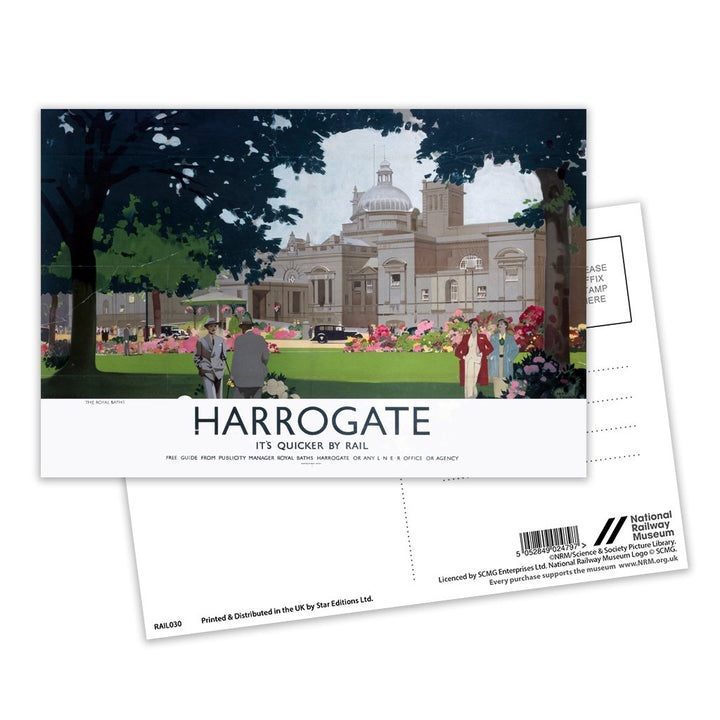 Harrogate, It's Quicker By Rail Postcard Pack of 8
