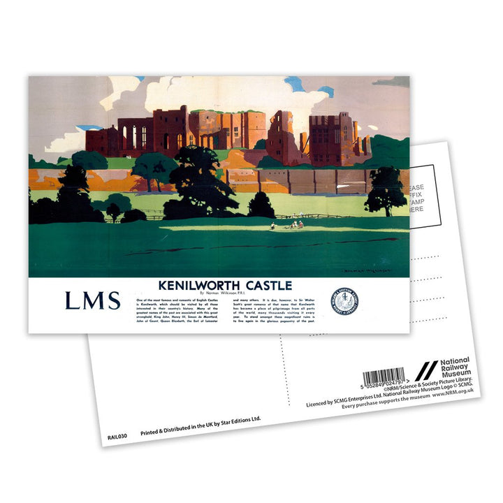 Kenilworth Castle Postcard Pack of 8