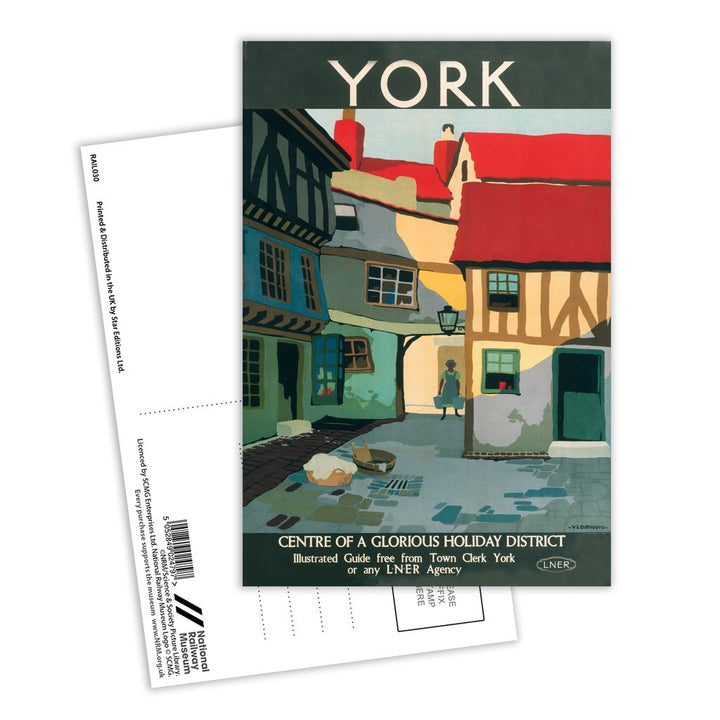 York, Centre of Glorious Holiday Postcard Pack of 8