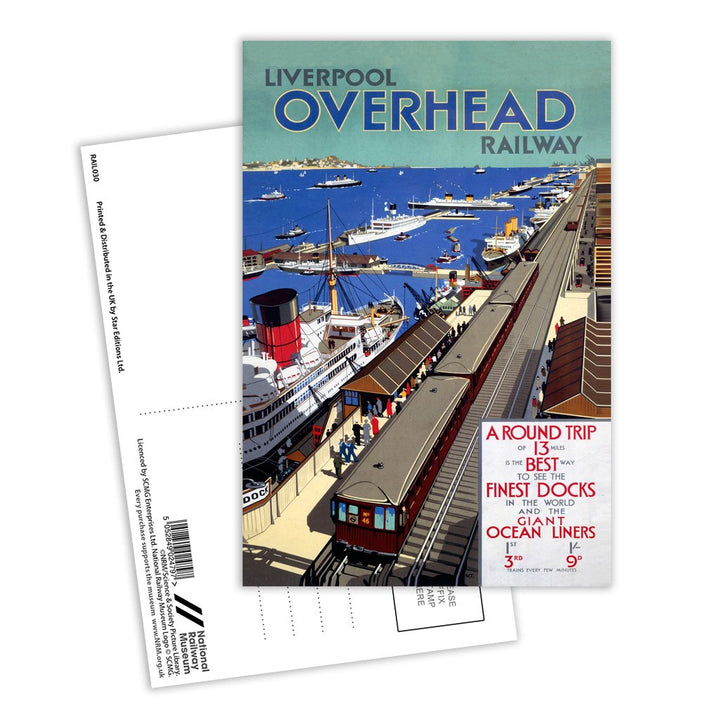 Liverpool Overhead Railway Postcard Pack of 8