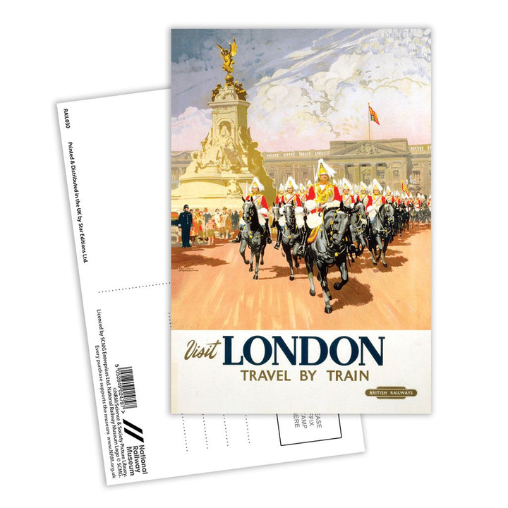 Visit London travel by train Postcard Pack of 8