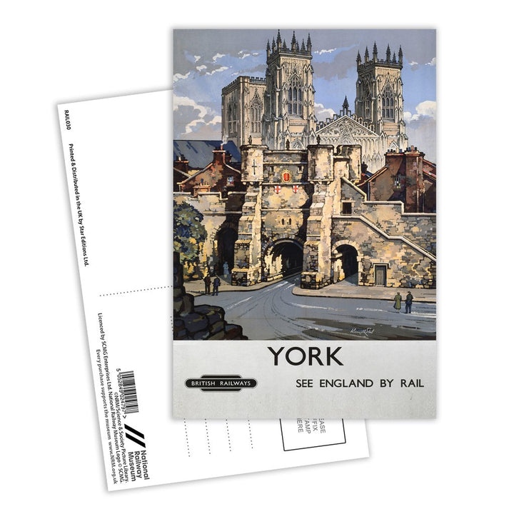 York, See England By Rail Postcard Pack of 8