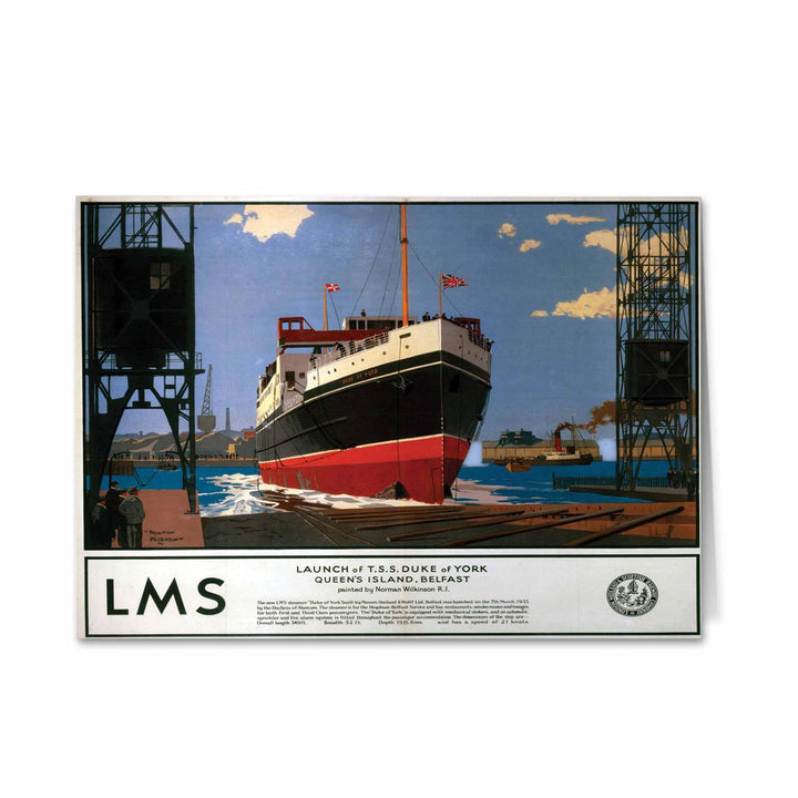 Launch of T.S.S. Duke of York, Belfast Greeting Card