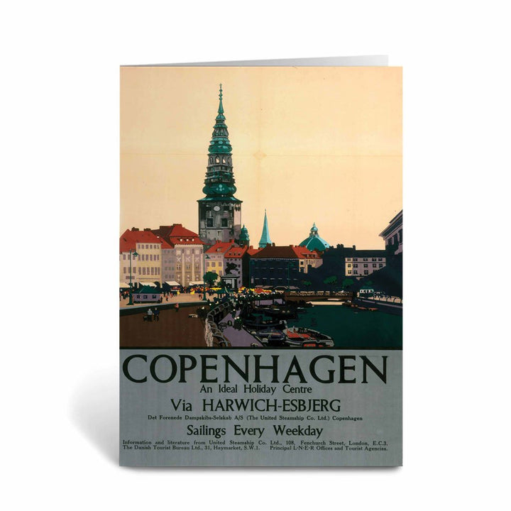 Copenhagen via Harwich-Esbjerg Greeting Card