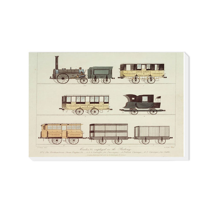 Coaches employed on the Railway - Drawing - Canvas