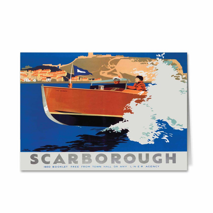 Scarborough - Speed Boat Greeting Card