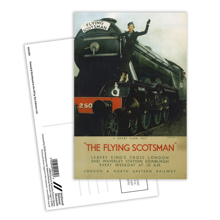 Woman waiving from the Flying Scotsman Postcard Pack of 8