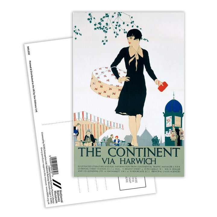 The Continent via Harwich Postcard Pack of 8