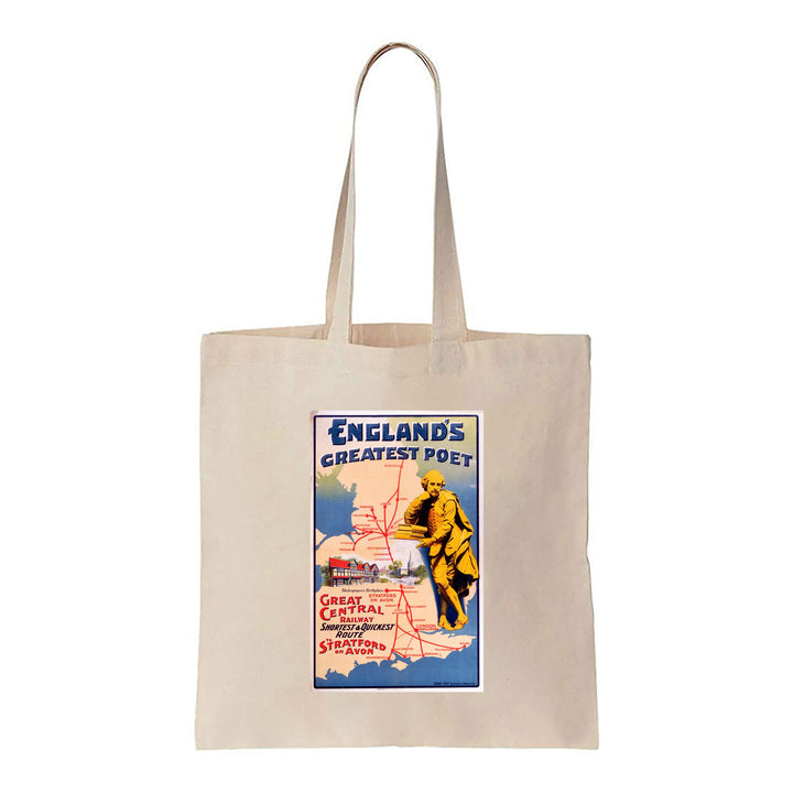 England's Greatest Poet - Shakespeare's Birthplace - Canvas Tote Bag