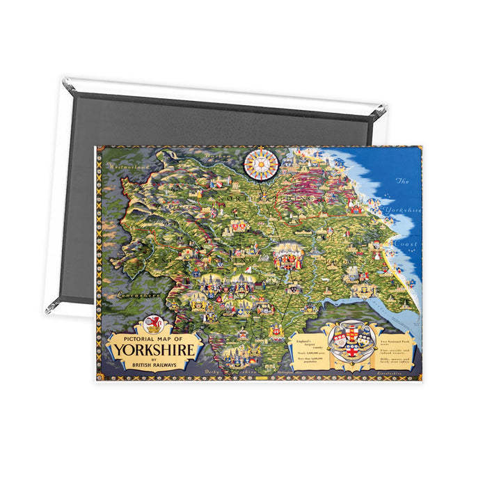 pictorial map of Yorkshire Fridge Magnet