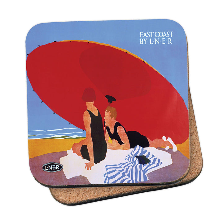 East Coast by LNER - Red Umbrella Coaster