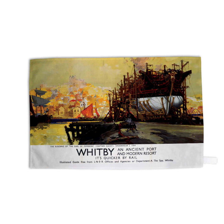 Whitby, Ancient Port and Modern Resort - Tea Towel