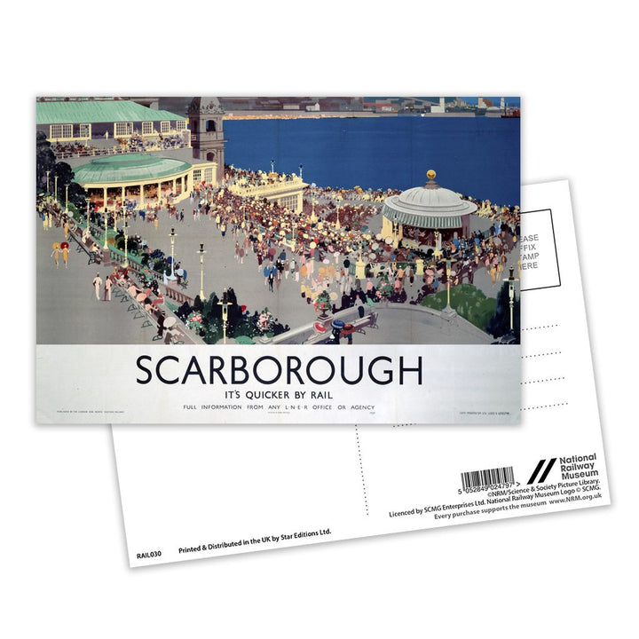 Scarborough, It's Quicker By Rail Postcard Pack of 8