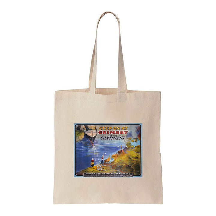 Step on at Grimsby for the Continent - Canvas Tote Bag