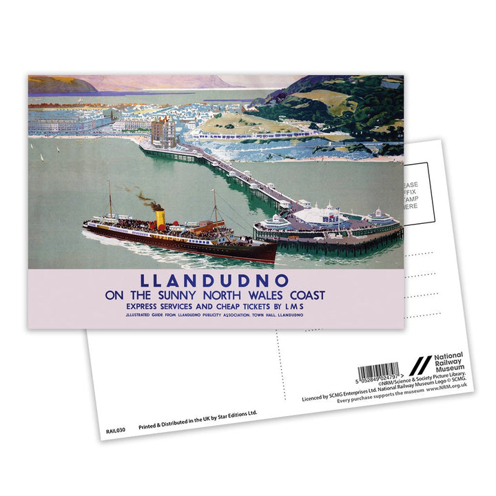 Llandudno, North Wales Coast Postcard Pack of 8
