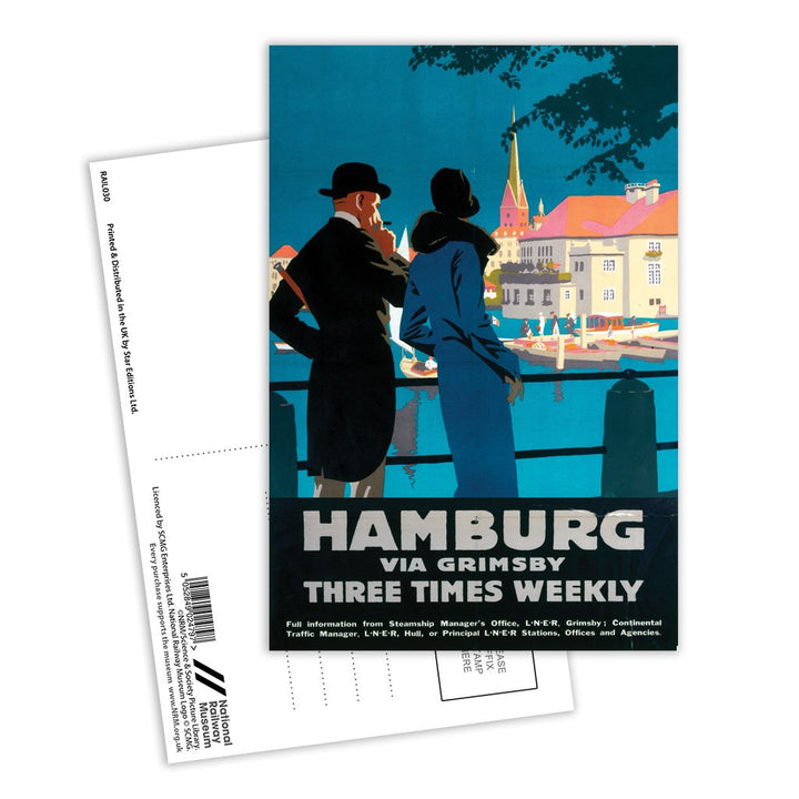 Hamburg via Grimsby weekly Postcard Pack of 8