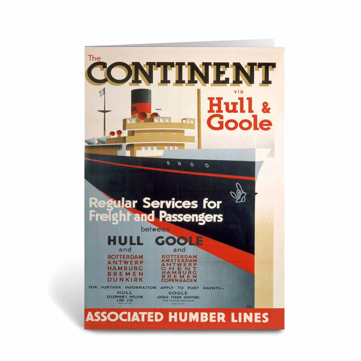 The Continent via Hull and Goole Greeting Card