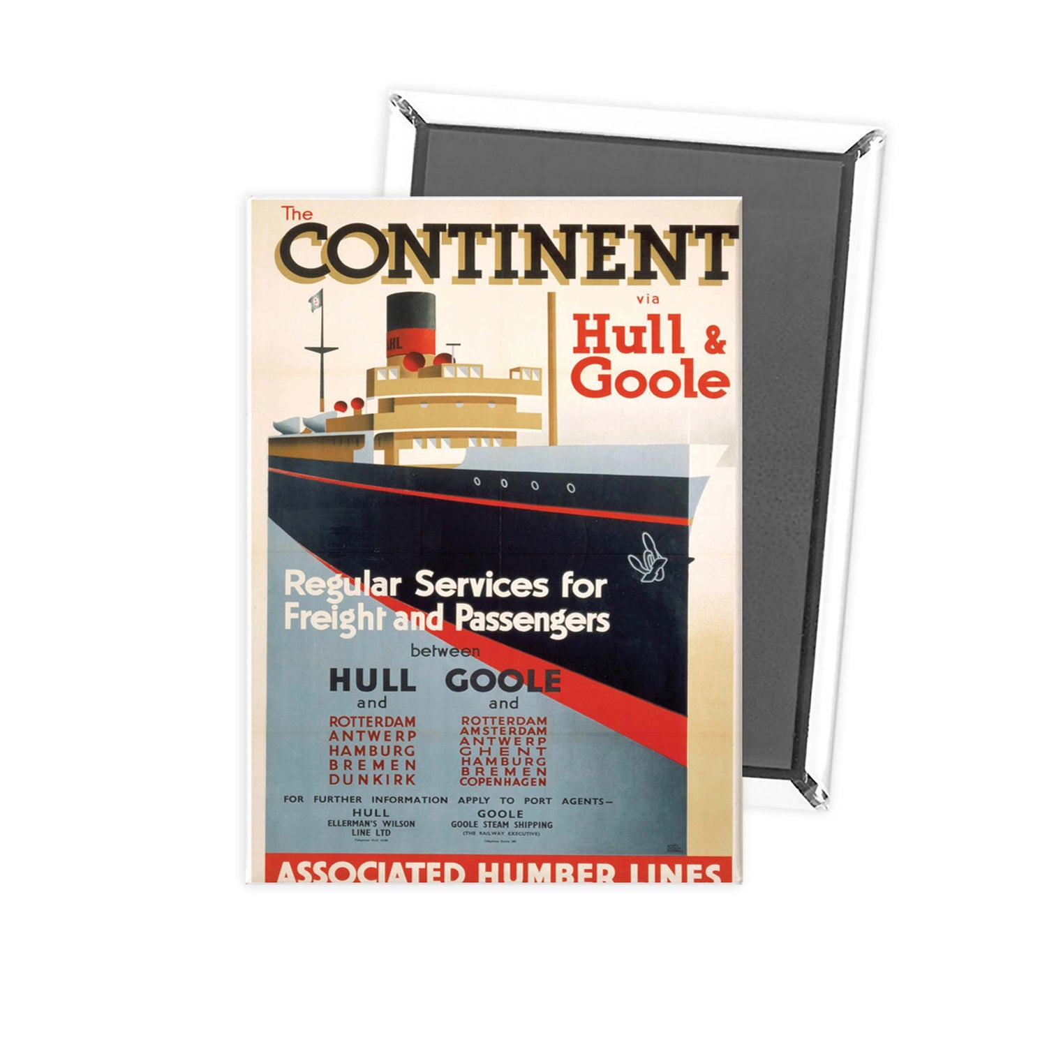 Continent, hull, goole 2 Fridge Magnet
