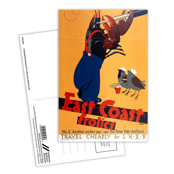 East Coast Frolics No 2 Postcard Pack of 8