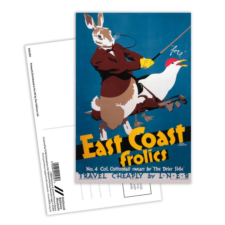 East Coast Frolics No 4 Postcard Pack of 8