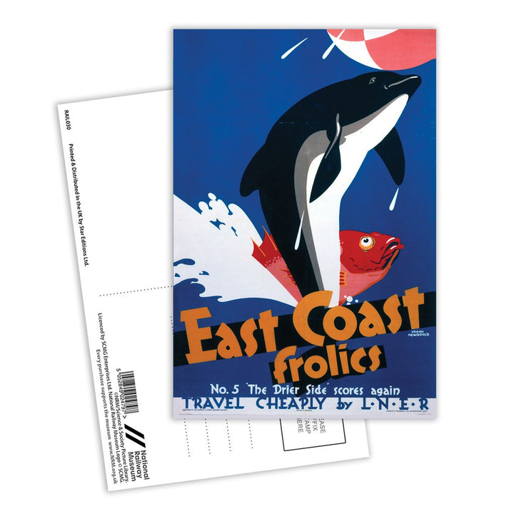 East Coast Frolics No 5 Postcard Pack of 8