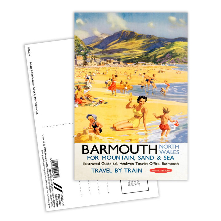 Barmouth North Wales for Mountain, Sand and Sea Postcard Pack of 8