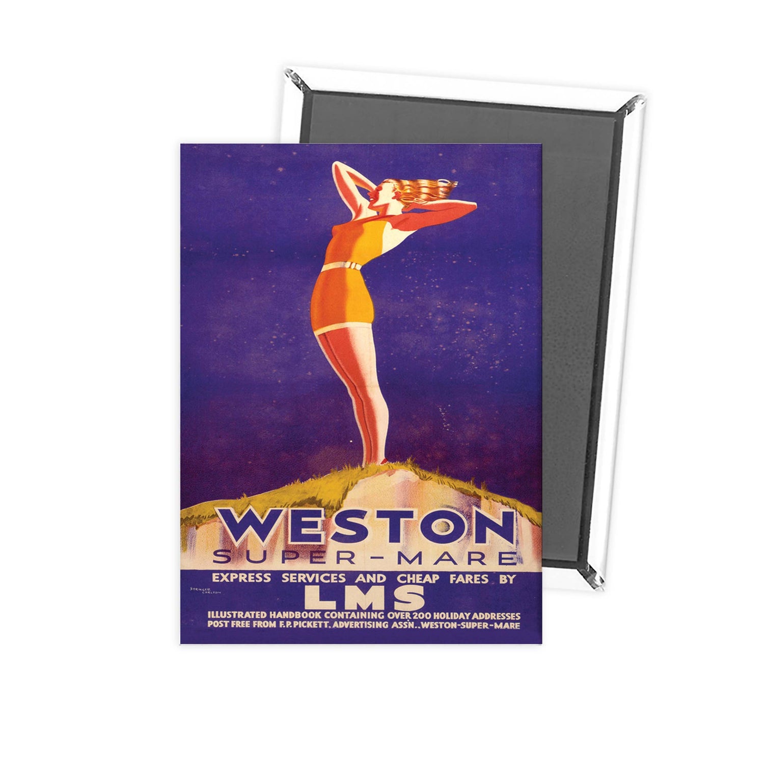 Weston-super-Mare - Women surveying the landscape Fridge Magnet