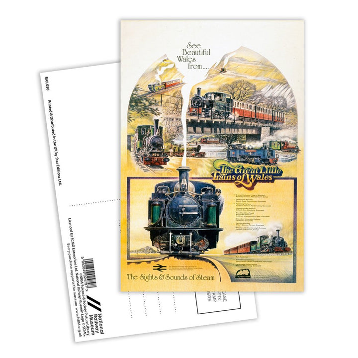 The Great Little Trains of Wales - the sights and sounds of steam Postcard Pack of 8