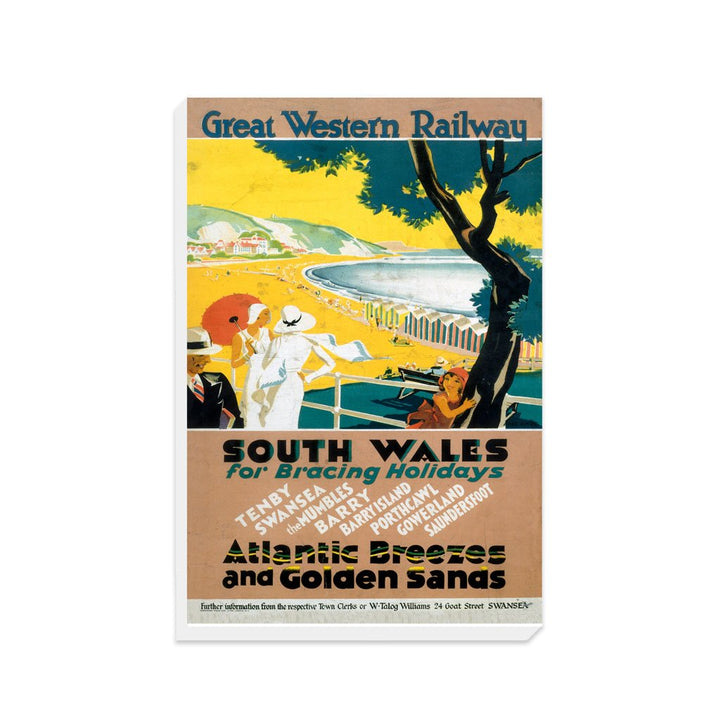 South Wales for Bracing Holidays - Atlantic Breezes and Golden Sands - Canvas
