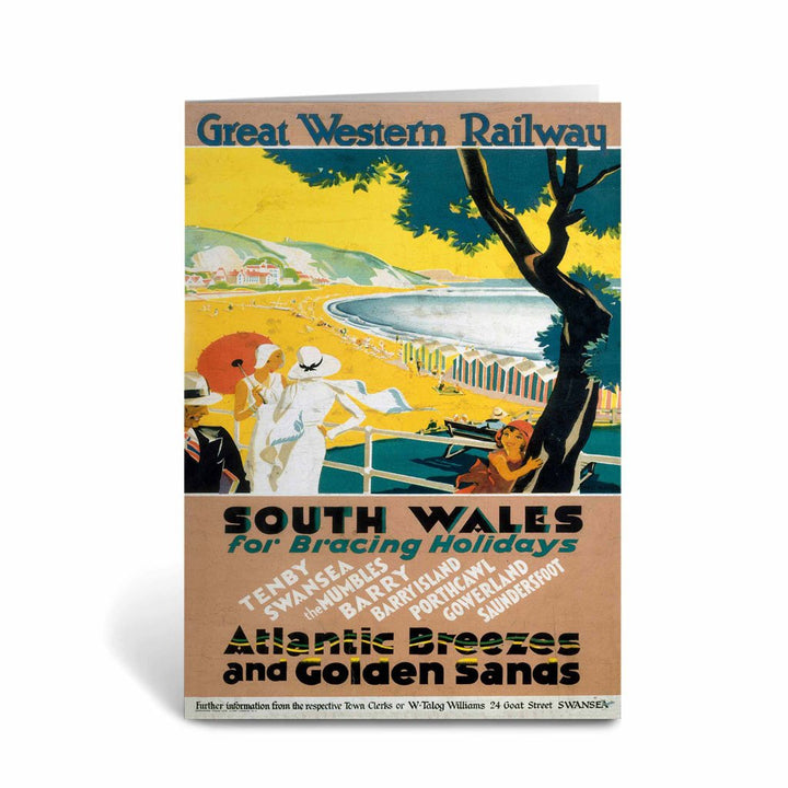 South Wales for Bracing Holidays - Atlantic Breezes and Golden Sands Greeting Card
