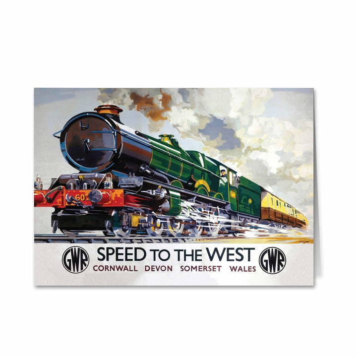 Speed to the West - Cornwall, Devon, Somerset, Wales Greeting Card