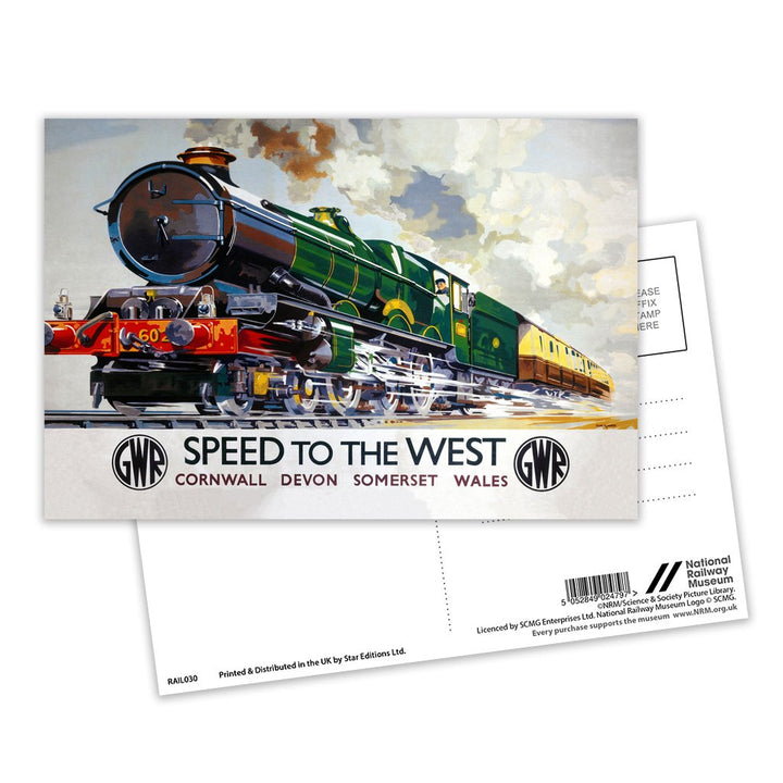 Speed to the West - Cornwall, Devon, Somerset, Wales Postcard Pack of 8
