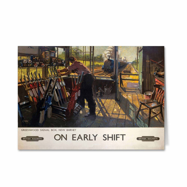 On Early Shift - Greenwood Signal Box, New Barnet Greeting Card