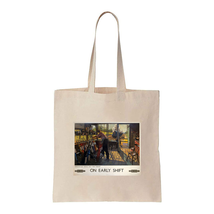 On Early Shift - Greenwood Signal Box, New Barnet - Canvas Tote Bag