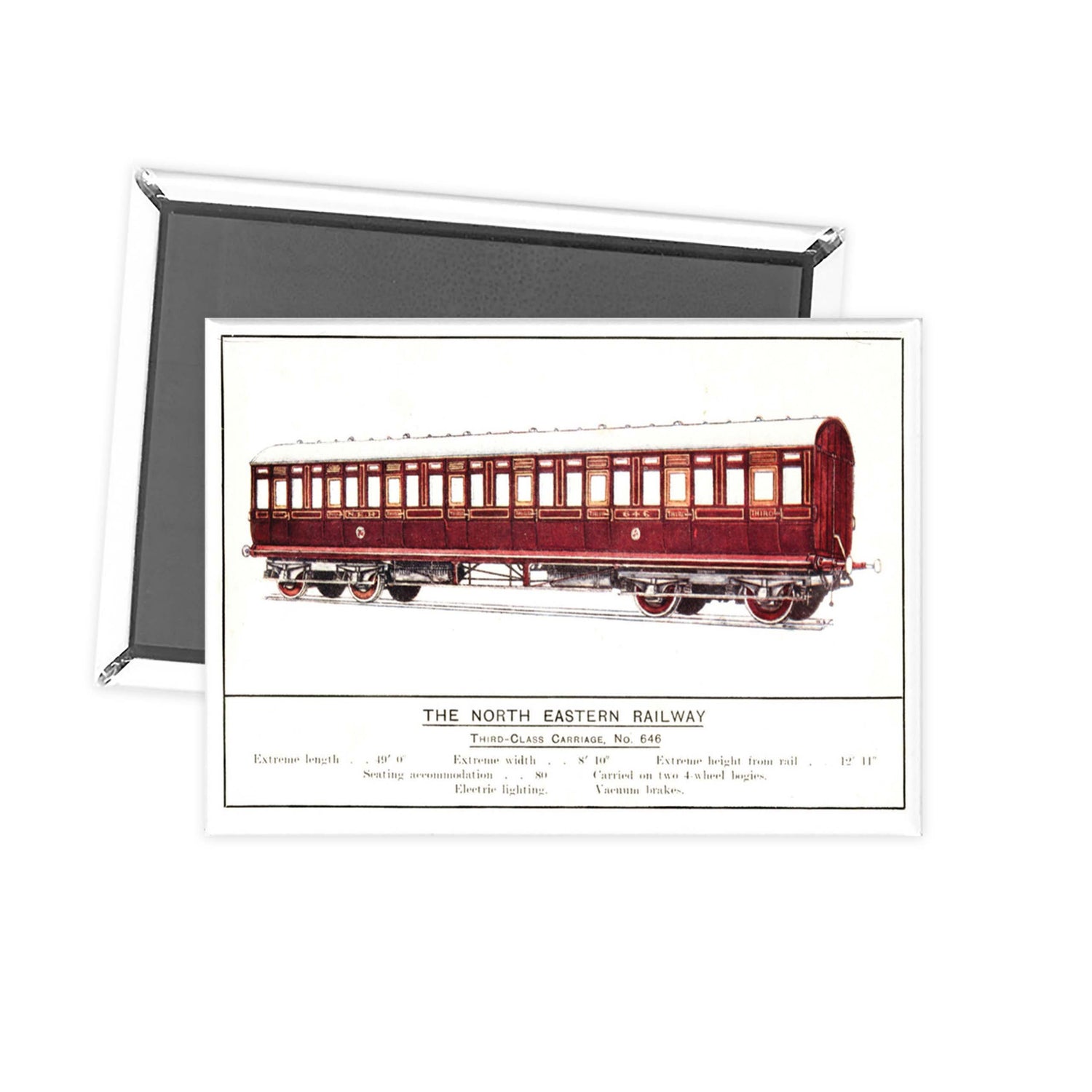 Third Class Carriage, No. 646 - North Eastern Railway Fridge Magnet