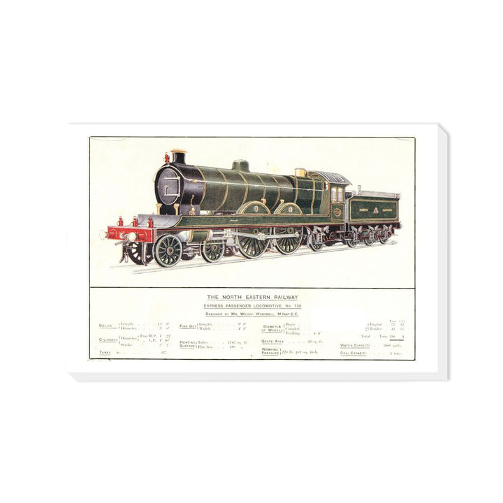 Express Passenger Locomotive, No.730 - North Eastern Railway - Canvas