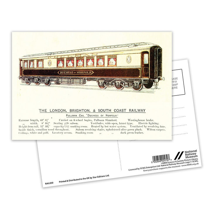 Pullman Car, Duchess of Norfolk Postcard Pack of 8