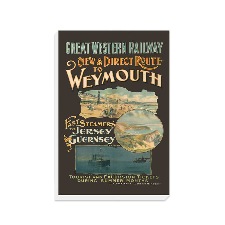 Direct route to Weymouth - Great Western Railway Poster - Canvas