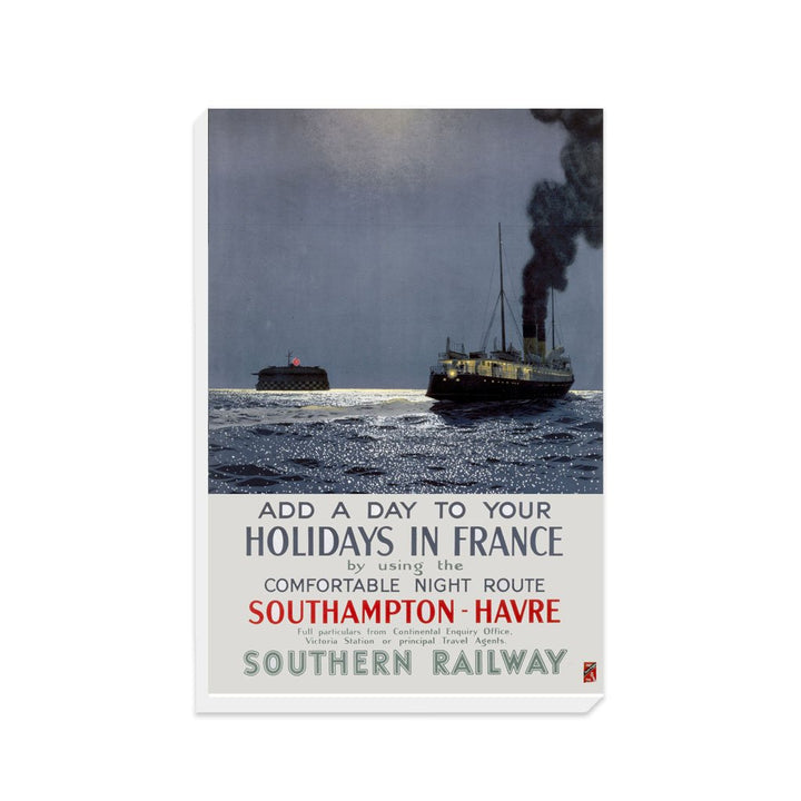 Holiday in France - Southampton to Havre Southern Railway - Canvas