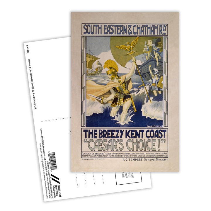 South Eastern and Chatham Railway - Brezzy Kent Coast Postcard Pack of 8