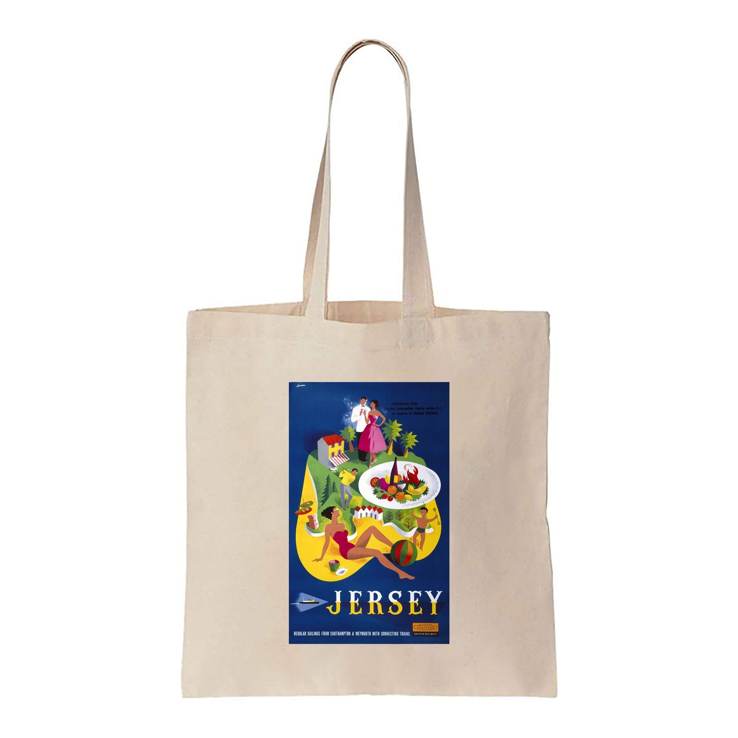 Jersey, from Southampton and Weymouth - Canvas Tote Bag