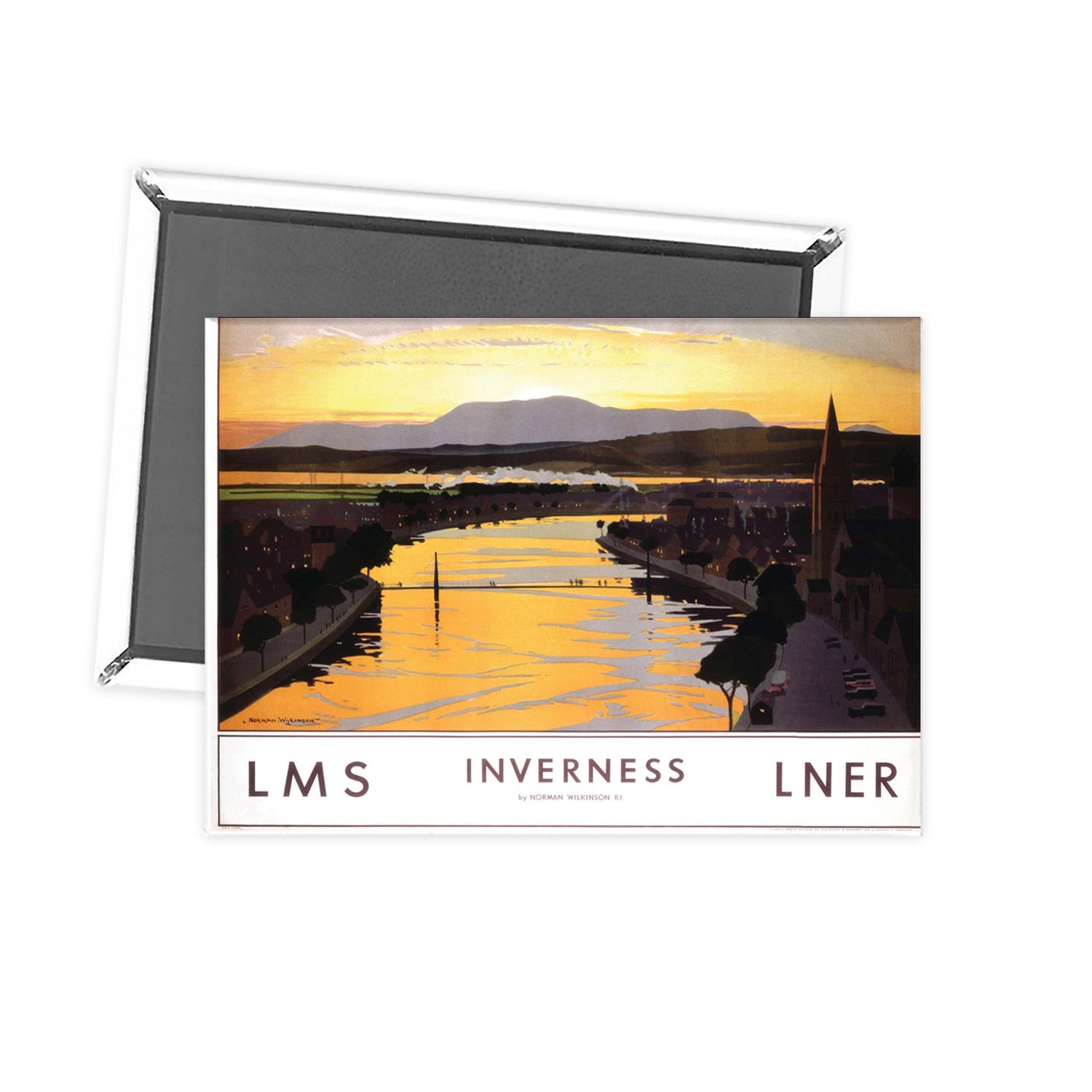 Inverness Sunset - LMS LNER Railway Poster Fridge Magnet