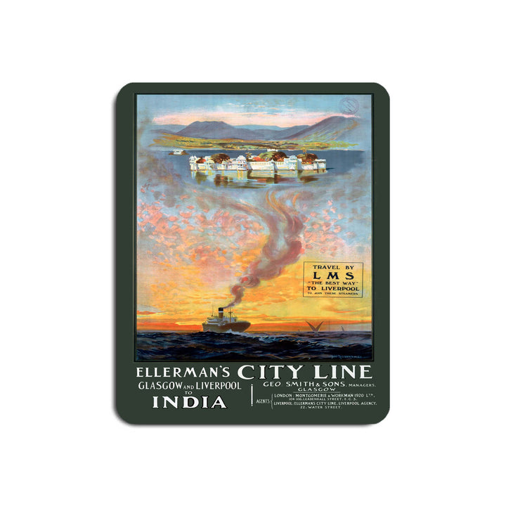 Ellerman's city line - Glasgow to Liverpool to india ship LMS - Mouse Mat