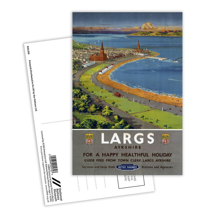 Largs Ayrshire - Happy Healthful Holiday British Railways Postcard Pack of 8